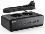 Voomy maitinimo ilgintuvas su 4 USB jungtimis, 2 lizdais, 65 W ir 2 m laidu S20