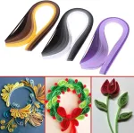 Popieriaus quilling rinkiniai, 700 vienetų, 5 mm quilling juostelės + ri&scaron;imo įrankis, pincetai, liniuotė