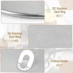 Tufa 2 vnt. nerūdijančio plieno apsaugos nuo purslų, daugiafunkcinės apsaugos nuo purslų keptuvės, sulankstoma apsauga nuo purslų, plok&scaron;čias aliejaus filtro apsauga nuo purslų, apsaugo nuo riebalų purslų, gaminant maistą, apsauga nuo užvirimo