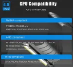 Pcie 4.0 x16 prailginimo laidas, 150mm