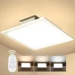 Slevoo pritemdomas led lubinis &scaron;viestuvas Flat, 20 W modernus lubinis &scaron;viestuvas su nuotoliniu valdymu, spalvos temperatūra 2700 K - 6500 K reguliuojama panelė virtuvei, svetainei, miegamajam, prie&scaron;kambariui, 30 x 30 cm