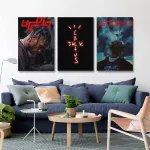 Nebulanova Travis Scott albumo plakatas 5 drobės plakatas sienų dekoratyvinis atspaudas paveikslas tapyba svetainės miegamojo dekoravimui be rėmo stiliaus 20 x 30 cm