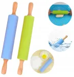 Silikoninis kočėlas su medine rankena, 40 cm