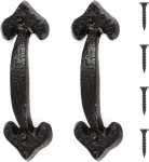 Wvu & Wvo Tvirtos ketinės durų rankenos, 2 vnt. tvarto durų rankena, tamsiai ruda ketinė stumdomų durų rankena, 17 cm ilgio, skirtos pa&scaron;iūrų durims, garažams, spintelėms, lauko durims