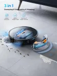 Laresar Clean robotas dulkių siurblys su plovimo funkcija, 4500pa robotas dulkių siurblys, 3-in-1 dulkių siurblys robotas veikia su Alexa, 180 minučių veikimo laikas, idealus naminių gyvūnų plaukams, kilimams, kietoms grindims