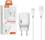 3a 18w tinklo įkroviklis + Usb - Type-c laidas baltas Somostel 3000ma Usb Qc3