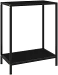 Konsolinis staliukas, juodas, 60x35x75cm, grūdintas stiklas