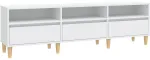 TV staliukas Televizoriaus spintelė, balta, 150x30x44,5cm, apdirbta mediena
