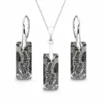 Diamond Sky Jewelry Sidabrinis papuo&scaron;alų rinkinys moterims DiamondSky &bdquo;Growing Crystal II (Sidabrinis Night)&ldquo; su Swarovski kristalais