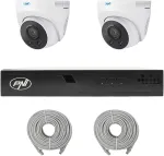 PNI House IP710J POE NVR vaizdo stebėjimo rinkinys, komplekte 2 PNI IP505J 5MP kameros ir 2 20 metrų UTP CAT6 kabeliai