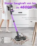 Fuqiduo akumuliatorinis dulkių siurblys 550 W/45000 Pa/65 min, belaidis dulkių siurblys su 20 000 Mah akumuliatoriumi, pastatomas akumuliatorinis dulkių siurblys su 3 siurbimo lygiais (led ekranas) ir nuo susivėlimo apsaugančiu &scaron;epečiu