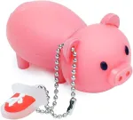 64gb Usb atmintinė didelės spartos silikoninis vienaragis animacinis 2.0 atmintukas ra&scaron;iklis diskas ne&scaron;iojamam kompiuteriui Pc Windows (64gb, Pig)