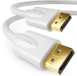 Deleycon 2 m Displayport kabelis - 4k 2160p 3d Hdcp - Dp (20 kontaktų) ki&scaron;tukas į Dp (20 kontaktų) ki&scaron;tuką - Pc ne&scaron;iojamojo kompiuterio monitoriaus vaizdo plok&scaron;tė - baltas