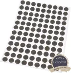 Adsamm&reg; 108 lipnios veltinio pagalvėlės, 10 mm skersmens, apvalios, 1,5 mm plonos, lipnios veltinio baldų slydimo priemonės, rudos