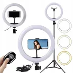 Rianne S R2 Invest žiedinė kosmetinė lempa Ring 26cm Led Selfie su nuotoliniu valdymu ant stovo