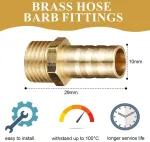 4 x žarnos jungčių komplektas 10 mm su 1/4 colio bsp i&scaron;oriniu sriegiu, pagamintas i&scaron; žalvario su užkarpa ir žarnos spaustuku - oro, dujų ir vandens žarnoms