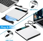Somdarhk i&scaron;orinis blu ray įrenginys: usb 3.0 type-c bluray i&scaron;orinis įrenginys su sd/tf lizdu ir 2 usb prievadais - ne&scaron;iojamas blu-ray degiklis, aliuminio lydinys, suderinamas su ne&scaron;iojamuoju kompiuteriu pc mac windows (sidabrinis)