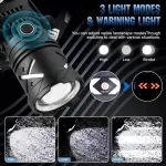 Nakcnm įkraunamas 30 W led prožektorius su 4 režimais, 15000 liumenų, vandeniui atsparus itin ry&scaron;kus galvos žibintas, energijos bankas, reguliuojamas fokusavimas su baterija, raudona &scaron;viesa bėgiojimui, stovyklavimui, bėgimui