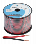 Cabletech Kabelis CCA 2x1.0mm 1m - juoda raudona