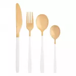 AltomDesign "Noble Gold Baltas" stalo įrankių rinkinys 24 dalių - 6 asmenims, Aukso / Baltos spalvos