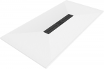 Stačiakampis du&scaron;o padėklas Mexen Toro SMC su sifonu, 200 x 70 cm, Baltas+Juodas