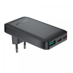 Acefast A100 65W GaN 2 USB-C+ USB-A įkroviklis Ultra Slim - juodos spalvos