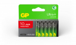 GP Ultra Plus Alkaline Baterija, Size AAA, 24AU/LR03, 1.5V, 10-pack
