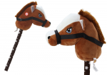 Pliu&scaron;inė žirgo galva ant lazdos Hobby Horse su garsais, tamsiai rudas