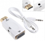 Fusion Accessories "Fusion" vaizdo signalo keitiklis i&scaron; HDMI į VGA (+garsas), baltos spalvos