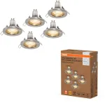 Įleidžiamas &scaron;viestuvas SPOT, GU10, &scaron;lifuoto nikelio sp., su 2,6W 2700K LED lempute, 5vnt.