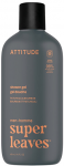 Attitude Men&acute;s du&scaron;o želė Super Leaves Patchouli & Bourbon (Du&scaron;o želė) 415 ml 415mlml vonios ir du&scaron;o priemonė Vyrams