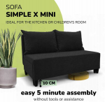 Sofa Meb & Podrez Dvivietis i&scaron;skleidžiamas sofos Simple X Mini,, Podrez,, grafito spalvos