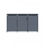 Metalinė konteinerio stoginė HATIS, triguba, su pedalu, antracito