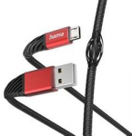 Cable Hama "Extreme" USB-A/Micro-USB 1.5m, Juodas/Raudona