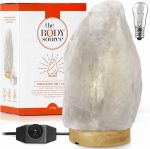 The Body Source Himalajų druskos lempa su reguliuojamu ap&scaron;vietimu, 2&ndash;3kg, balta