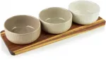 Allesken MODERN KITCHEN Deska su 3 miskami 10x10x4,5cm(32x11x1,2cm) 210ml