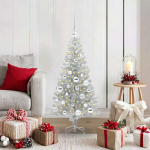 Kalėdų eglutė su 150 LED s stovu Sidabro 120 cm PET