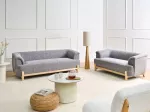 Sofa Beliani 5 vietų mink&scaron;tų baldų komplektas ALNOR tamsiai pilkas