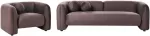 Sofa Beliani 4 vietų svetainės baldų komplektas LEIREN, veliūras, tamsiai rudas
