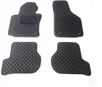 Kilimėliai QuiltyMats VOLKSWAGEN GOLF 2003-2009 (4 vnt.), Juodas-Juodas /11-14 - Kilimėlių fiksatoriai (žiedai) Plastikiniai apvalūs 8vnt.