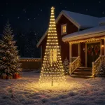 LED Kalėdų medis 500 cm 550 LED &Scaron;ilta balta Geležis Juoda