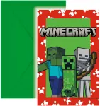 Minecraft žali vakarėlio kvietimai 6 vnt. FSC
