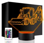 Upominki_Pl Naktinė lempa LED KOPARKA MASZYNA 3D + Pultas prezent URODZINY statuetka