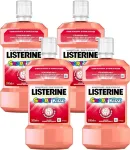 Listerine Smart Kidz Mild Berry (500 ml), burnos skalavimo skystis vaikams be alkoholio ir cukraus, burnos skalavimo skystis apsaugo nuo karieso, tinkamas vaikams nuo 6 metų (4 pakuotė)