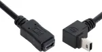Cy 480mbps mini usb 5 kontaktų ki&scaron;tukas į mini usb 5 kontaktų lizdą prailginimo kabelis 90 laipsnių kampu žemyn 20cm