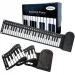Ne&scaron;iojamas elektroninis pianinas su silikonine klaviatūra, susukamas Clavier