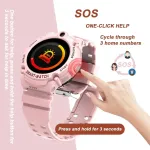 Pthtechus 4g Gps Wifi vaiki&scaron;kas i&scaron;manusis laikrodis-telefonas, apvalus Hd jutiklinis mobiliojo telefono laikrodis vaikams su apsaugos nuo pametimo Gps Wifi Lbs sekikliu, Mp3, vaizdo skambučiais, Sos, balso pokalbiais, Mp3, žingsniamačiu (rožinis)