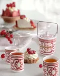 Porcelianinis arbatinukas su 6 puodeliais "ornament"