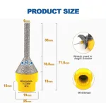 Diamond Chamfer Cutter - Highdril deimantinis įgilinimo grąžtas, skirtas 6&ndash;25 mm (1/4"&ndash;1") skylių didinimui, formos pjovimui porceliane, keraminėse plytelėse, granite, marmure, kvarce