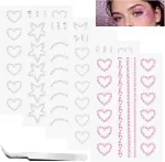 5 lapai blizgančių akmenukų lipdukų, lipnūs rhinestones su pincetu, blizgantys akmenukai veidui, lipnūs rhinestones veidui kalėdiniam festivalio makiažui